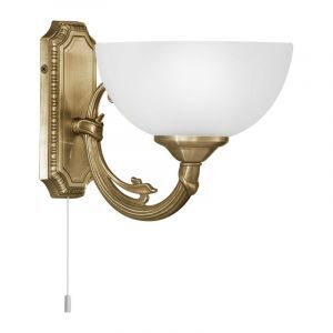 Bronzen klassieke wandlamp metaal, Reza, met trekschakelaar
