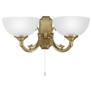 Bronzen klassieke wandlamp metaal, Reza, met trekschakelaar