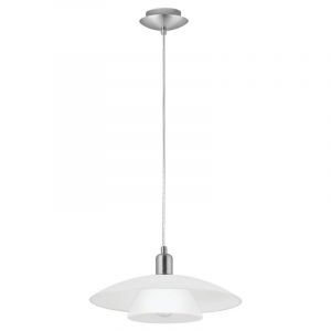 Witte design hanglamp glas, Lariana