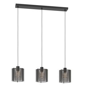 Zwarte industriële hanglamp hout, Randy