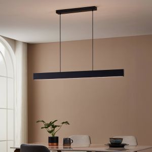 Zwarte moderne smart hanglamp aluminium, Andrew, 19W, warm tot koud wit verstelbare LED