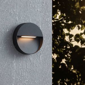 Zwarte moderne buitenlamp aluminium, Lamar, 4,8W, warm tot koud wit verstelbare LED, IP65