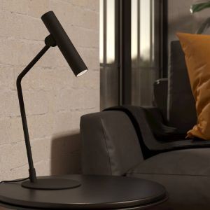 Zwarte moderne tafellamp aluminium, Aleyna, 5W, 3000K LED, met schakelaar