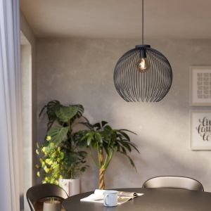 Zwarte industriële hanglamp staal, Keimpe