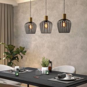 Zwarte industriële hanglamp staal, Insaf