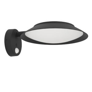 Zwarte buiten wandlamp op zonne-energie kunststof, Iacopo, 7W, 3000K LED, IP65