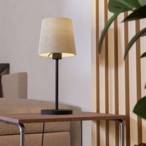 Zwarte moderne tafellamp stof, Siham, met schakelaar