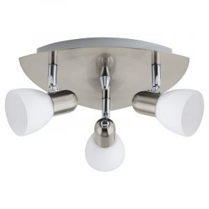 Nikkelen plafondspot Niene, staal, 3 lampen