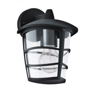Zwarte moderne buitenlamp kunststof, Inas, IP44