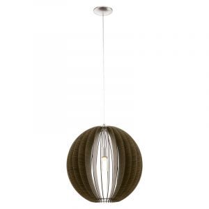 Bruine landelijke hanglamp hout, Bergama