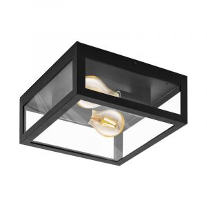 Zwarte industriële buitenlamp staal, Alihan, IP44