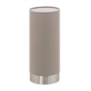 Taupe moderne tafellamp stof, Abano, met touchdimmer