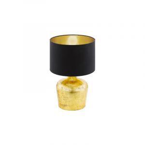 Gouden moderne tafellamp stof, Elvin, met schakelaar
