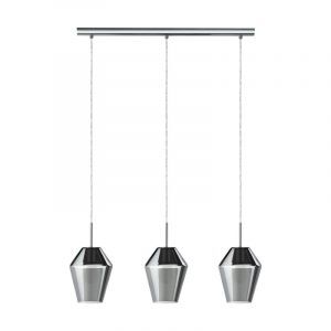 Grijze moderne hanglamp glas, Carl