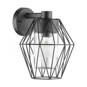 Industriele buiten wandlamp Stan Gegalvaniseerd Staal Zwart