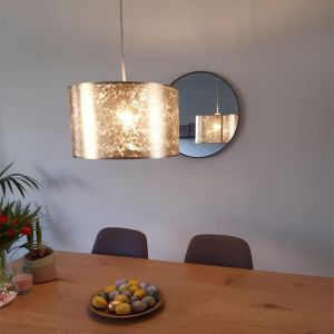 Beige moderne hanglamp stof, Megan