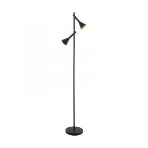 Zwarte vloerlamp Marielle, staal