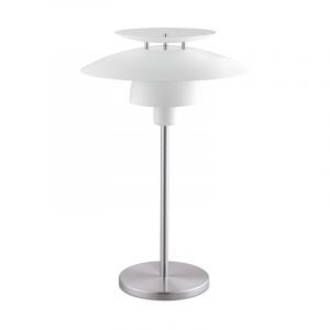 Witte design tafellamp, Lariana, staal