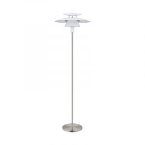 Witte design vloerlamp, Lariana, staal