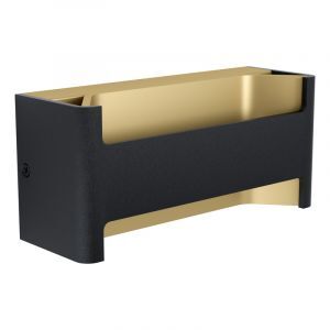 Zwarte moderne wandlamp, Oleg, aluminium, 10w 3000K (warm wit) LED