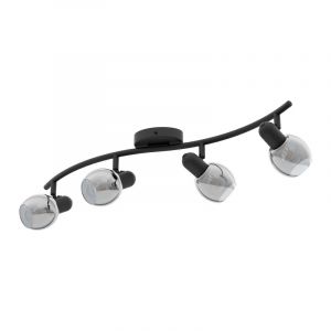 Zwarte design plafondspot, Ritchy, staal