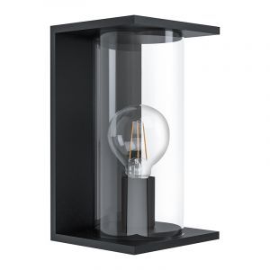 Zwarte moderne buitenlamp, Laszlo, staal, IP54