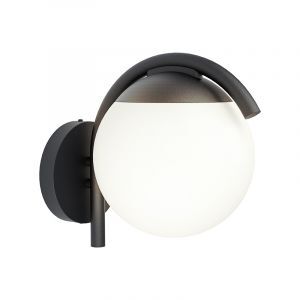 Zwarte moderne buitenlamp, Lynne, staal, IP44