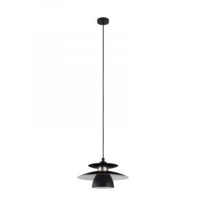 Zwarte design hanglamp staal, Lariana