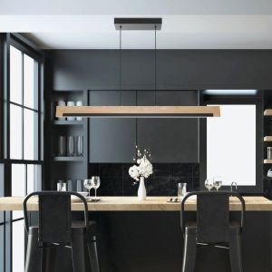 Landelijke hanglamp hout, Ludovica, 25W, 3000K LED