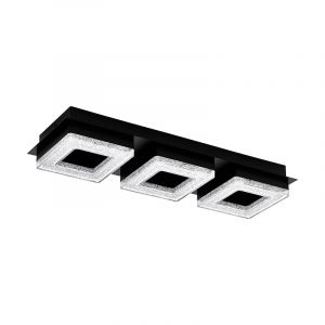 Zwarte design plafonnière staal, Arjo, 4W, 3000K LED