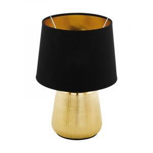 Keramische tafellamp goud, Elvin, met schakelaar