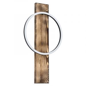 Zwarte landelijke wandlamp, Annebel, staal, 12w 3000K (warm wit) LED