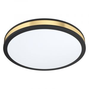 Zwarte moderne plafonniere, Rivano, staal, 24w 3000K (warm wit) LED