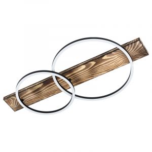 Zwarte landelijke plafonniere, Annebel, staal, 12w 3000K (warm wit) LED