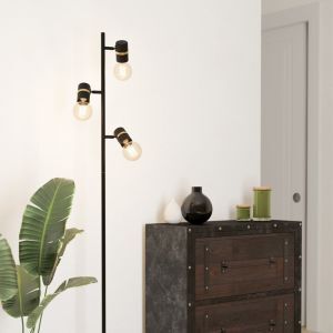 Zwarte vloerlamp aluminium, Jelger, met schakelaar