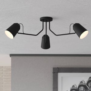 Zwarte industriële plafondlamp aluminium, Jelco