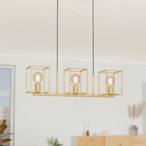 Gouden industriële hanglamp aluminium, Teis