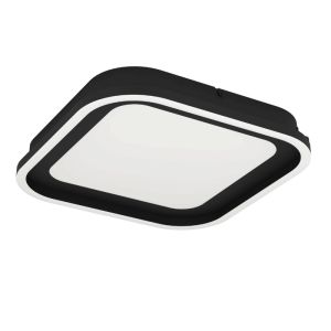 Zwarte moderne plafondlamp aluminium, Thijn, 11W, warm tot koud wit verstelbare LED, 3-staps dimbaar