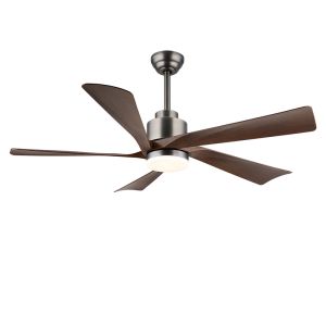 Bruine moderne plafondventilator metaal, Frank, 20W, warm tot koud wit verstelbare LED, met afstandsbediening