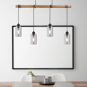 Landelijke hanglamp hout, Mariya