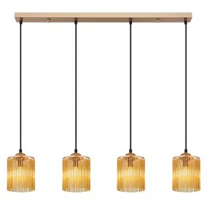 Amberkleurige design eettafel hanglamp acryl, Marthijn