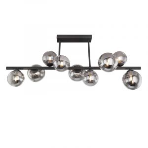 Design plafondlamp Melinda, zwart, rookglas