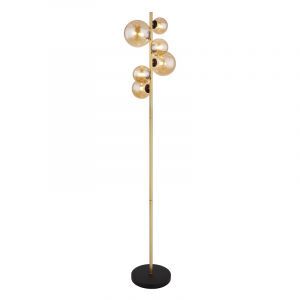 Design vloerlamp Melinda, amber, glas