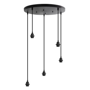 Aluminium hanglamp zonder kap zwart, Rika