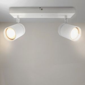 Witte plafondspot Ciara, aluminium, modern, IP44, 2L