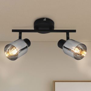 Zwarte plafondspot Crystal, glas, design, 2L