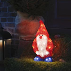 Verlichte kerstman, Acryl, 36 cm hoog, voor binnen en buiten