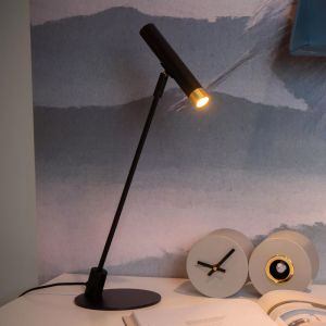Zwarte tafellamp modern, Alec, met schakelaar