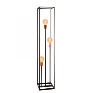 Moderne vloerlamp Arthur, zwart en Koper