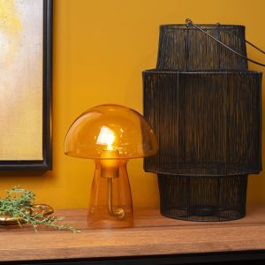 Oranje tafellamp modern, Fungo, met schakelaar